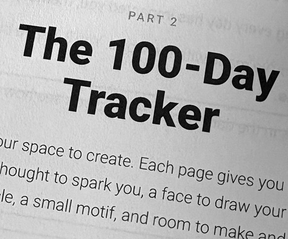 The 100 day tracker section inside the book