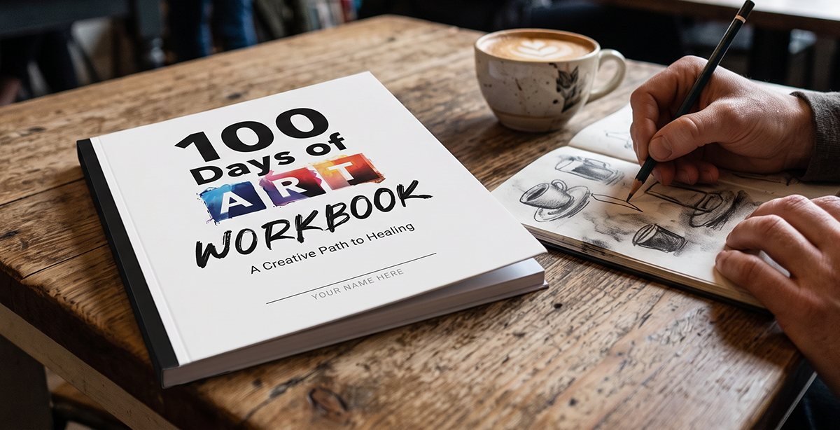 The workbook in a coffee shop